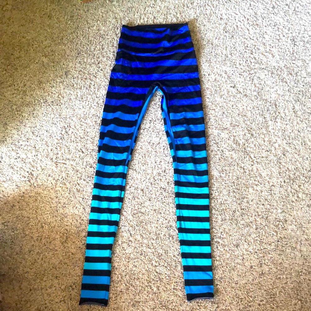 K.deer Alexis Blue Ombre Striped Leggings, Small
